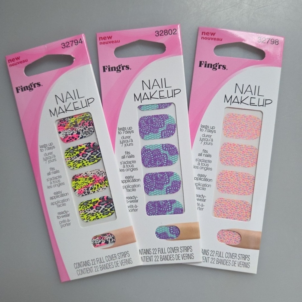 FING'RS NEW Nail‎ Art Stickers Sets for 3